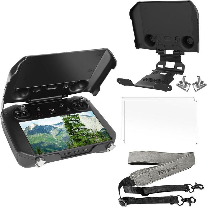 FPVtosky طقم واقي وحدة التحكم RC Pro لملحقات DJI Mavic 3، يتضمن الطقم غطاء واقي للشمس لوحدة التحكم RC Pro، حبل تعليق لوحدة التحكم RC Pro، ملحقات واقي الشاشة لوحدة التحكم RC Pro - Image 1